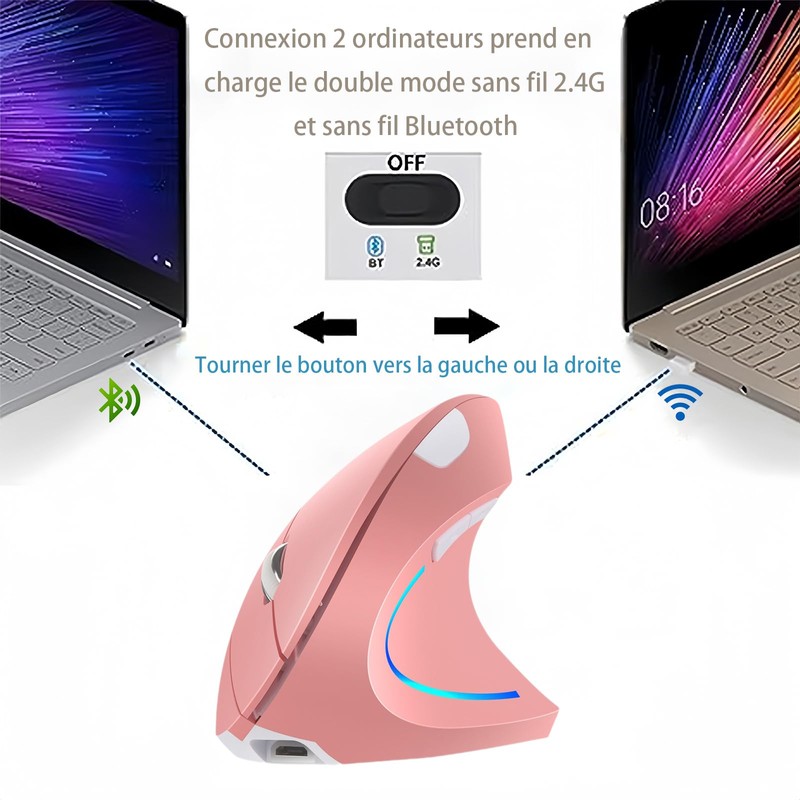 WREWING Ergonomic Mouse, Right-Handed 2.4 GHz Wireless Vertical Mouse with