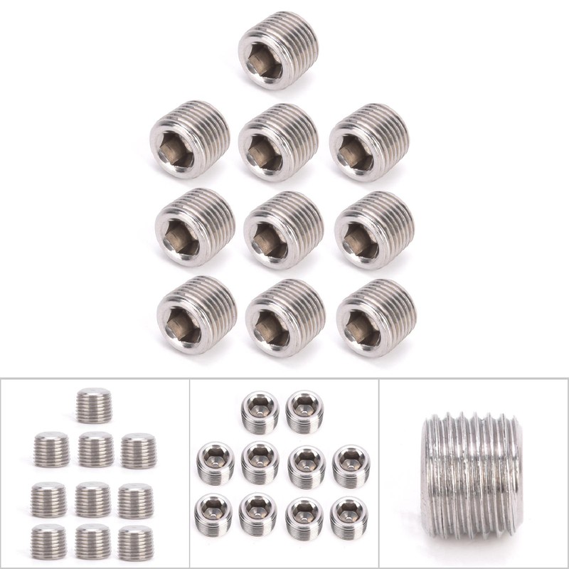 10pcs 304 Stainless Steel Pipe Fitting Plug Head Male Thread