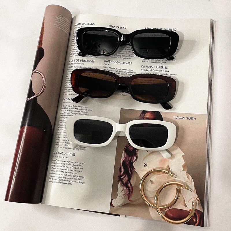 JASPIN Rectangle Sunglasses for Women Men Trendy Y2k Retro 90s