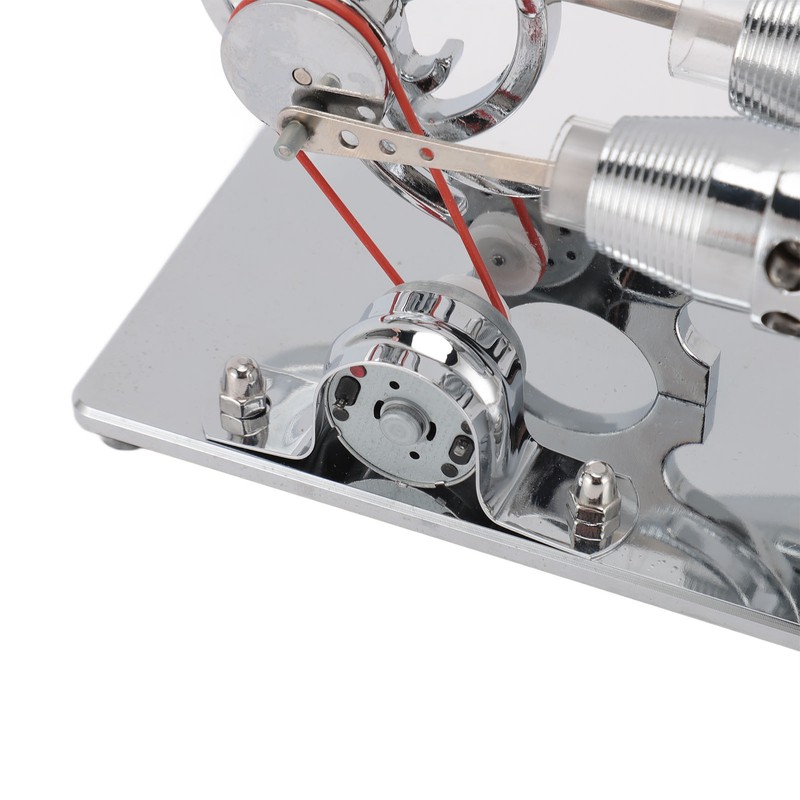 Sterling Engine Model with LED Bulb and Flywheel Stirling Engine