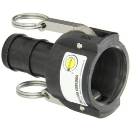 Banjo 150C Polypropylene Cam & Groove Fitting, 1-1/2" Female Coupler x Hose Shank