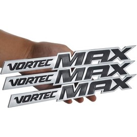 3Pcs Vortec MAX High Output Emblems Car Badges 3D Decal Replacement for Silverado (Chrome/Black)