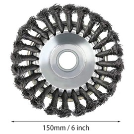 Weed Brush Wild Herb Brush, Wire Mower Head with Solid Steel Wire Wheel, Multi-function Grass Weed Removal Tool for Attaching Brush Cutters (6 Inches)