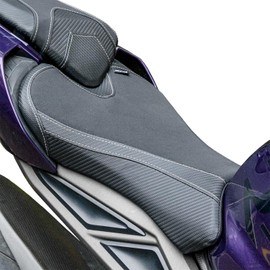 Motorcycle Leather Rider Saddle Solo Front Driver Seat Cushion Pillion Pad Compatible with Street Triple 765 R RS 765R 765RS 2020 2021 2022, Black