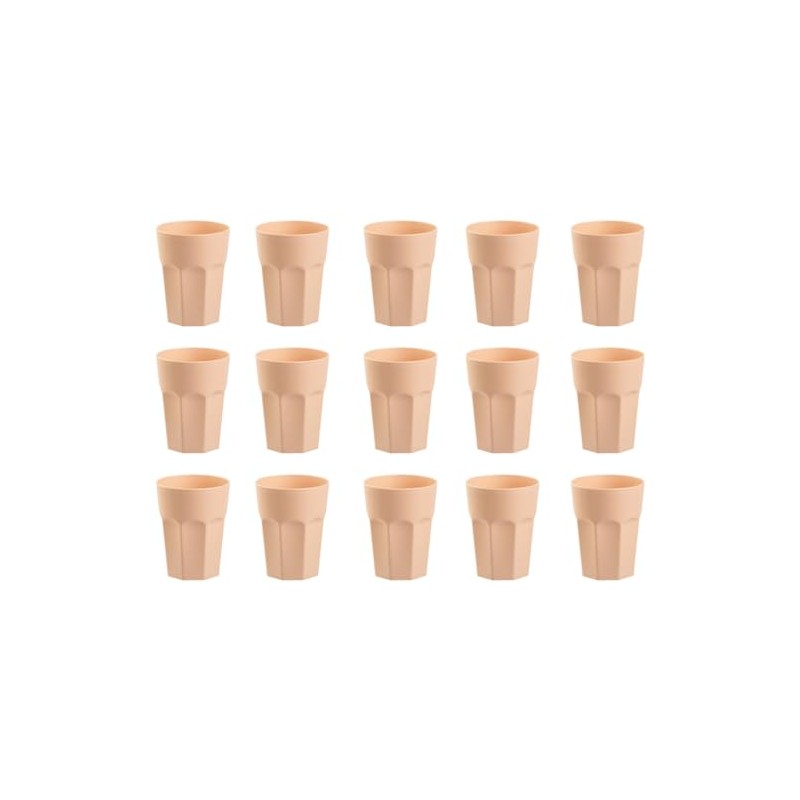 ENGELLAND - 15 x Plastic Cups Apricot Pastel Colours 400ml