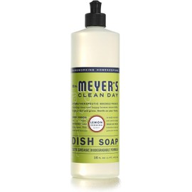 MRS. MEYER'S CLEAN DAY Liquid Dish Soap, Biodegradable Formula, Lemon Verbena, 16 fl. oz. (Pack of 16)
