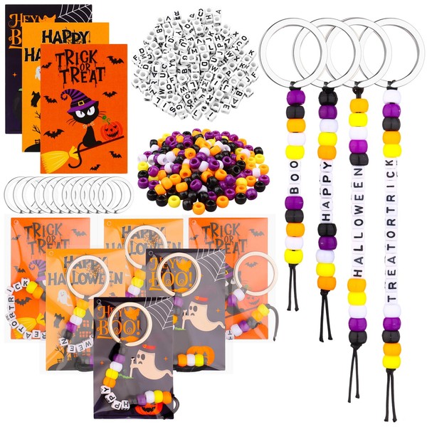 XEQWZVFR 30sets Halloween Beads for Keychain Making Kit DIY Bead
