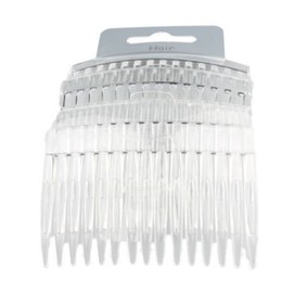 Pritties Accessories Set of 4 Clear Plain Hair Combs Slides 7cm (2.8")