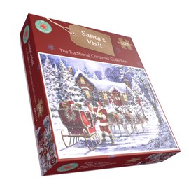 Santa Claus Visit 1000 Piece Festive Santa Jigsaw Puzzle for Adults - Family Fun Games for Xmas - Size 66 x 50cm