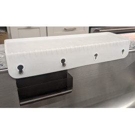 SiliSink Silicone Sink Edge Guard for Kitchen Sink - Fits 3.75” - 4” Wide - The Original Silicone Edge Protector with Sponge Caddy, 14” White