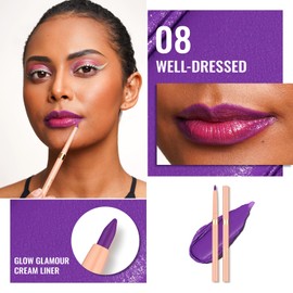 OULAC Matte Purple Lip Liner, Waterproof Lipliner Pencil Lasts 24H +, Highly Pigmented, Smooth and Smudge-proof Formula, Contour Your Lips, Vegan (08) Well-dressed