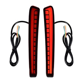 AMOPACORP Compatible with 2020 2021 Toyota Corolla Sedan US Red LED Lens Rear Bumper Reflector Driving Brake Turn Signal Tail Light