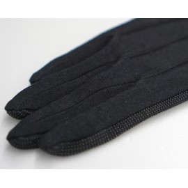 SANDAI High Breath Cotton Extra Men's Anti-Slip Formal Gloves Cotton Gloves Set for Taxi Bus Drivers Drivers Driving School Instructors Technicians L Black (1 Pair), Black (1 pair)