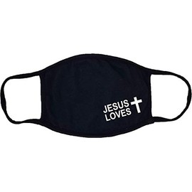 Jesus Loves Face Mask Christian Church Love Bible Church Ichthys Christian Cross
