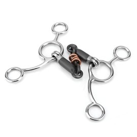 Broca de Caballo, 5.3 en la Boca Chew Chew de Acero Inoxidable Broca de Mordaza de Servicio Pesado con Boca de Acero Negro para Entrenar Equipos Ecuestres