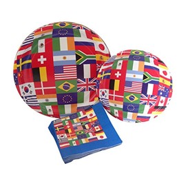 International World Flags Party Supply Pack! Bundle Includes Paper Plates & Napkins for 8 Guests