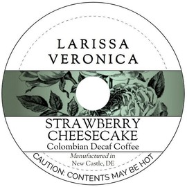 Strawberry Cheesecake Colombian Decaf Coffee (Single Serve K-Cup Pods) (Gourmet, Naturally Flavored, Whole Coffee Beans) (12 pods, ZIN: 576492)