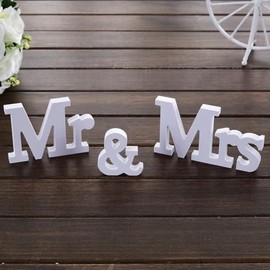 MR & Mrs Letras para decoración de Boda, Estilo Vintage Mr y Mrs, Letras del Alfabeto de PVC para decoración de Boda de Novia, Accesorios de fotografía, Decoraciones de Mesa