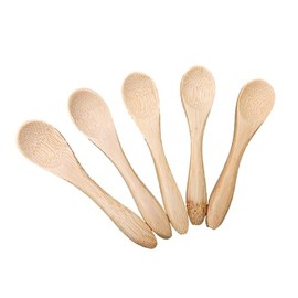 Fat-catz-copy-catz 5X Mini Natural Wooden Cutlery Spoons for Mixing Honey Jams Tea Sugar Craft Items 9cm Length
