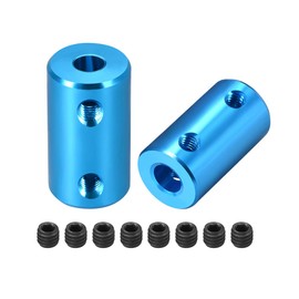 uxcell 5mm to 6mm Bore Rigid Coupling Set Screw L25XD14 Aluminum Alloy,Shaft Coupler Connector,Motor Accessories,Blue,2pcs