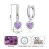 Philip Jones Amethyst Gemstone Heart Charm Hoop Earrings