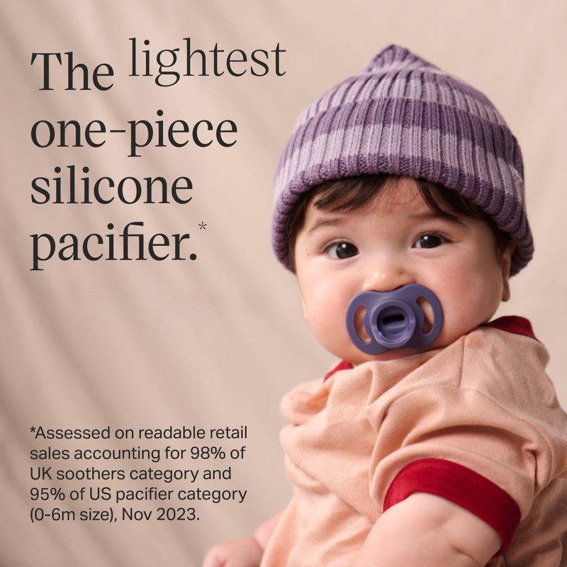 Tommee Tippee Ultra-Light StayPut Pacifier, One-Piece Silicone Design, 18-36m, 4