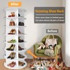 Lvrunben 7 Tier Rotating Shoe Rack, 360 Spinning Lazy Susan