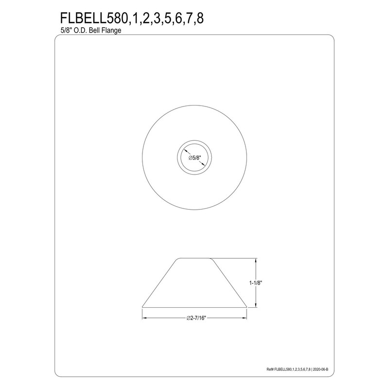 Kingston Brass FLBELL580 Trimscape 5/8-Inch O.D. Bell Flange, Matte Black