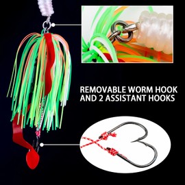 THKFISH 3pcs Rubber Jig Bass Lure Bass Jig Bass Saltwater Flounder, Fluke Bass Blackfish 80g