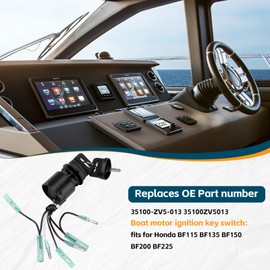 Outboard Ignition Switch & Key for Honda BF115 BF135 BF150 BF200 BF225 Motor Remote Control Box 35100-ZV5-013