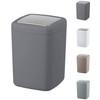 WK Barcelona Square Small Swing Waste/Bathroom/Cosmetics/Table Top Bin (Dark Grey, 8.5LTR)