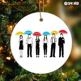 34HD Gifts for Christmas, Friends Christmas Ornament Ceramic 2-Side Printed, Friends for Men Women, Christmas Hanging Decorations