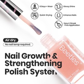 Beetles Nail Polish Set, 6 Colors Nude Nail Polish Kit Shimmer Nude Jelly Pink Champagne Mist Quick Dry Fingernail Polish Gifts for Women Salon DIY Manicure Kit