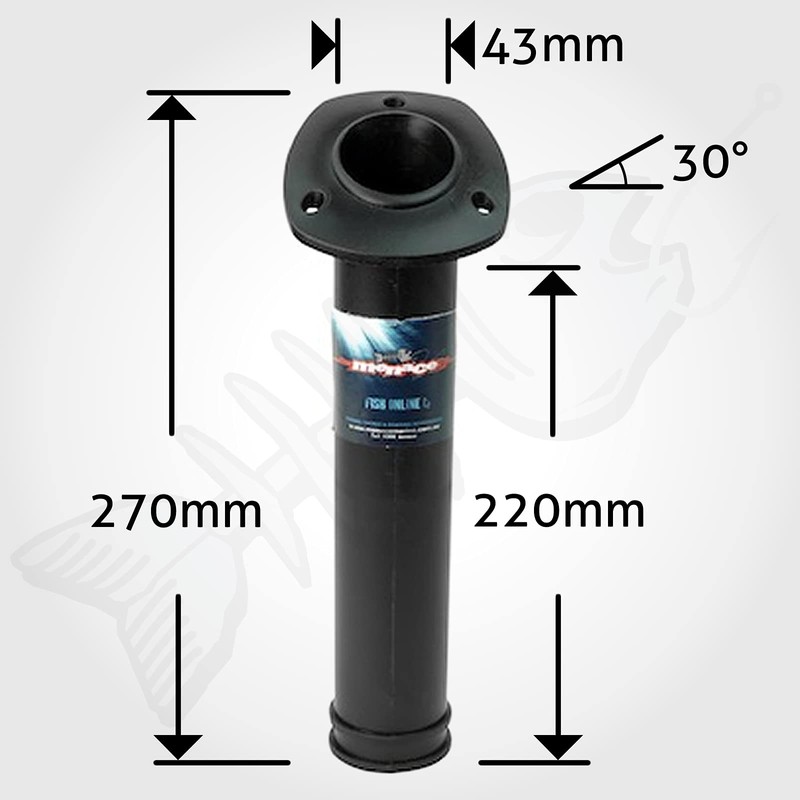 4 x Flush Mount 300 Angled Round Boat Rod Holder
