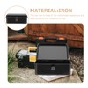 DOITOOL Black Metal Tool Box Multifunction Iron Portable Tool Box