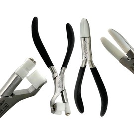 #21 & #36 Arm and Frame Bending Pliers for Eyewear - Gentle Grip Nylon Jaws, Non-Marring, Scratch-Free - Optical Pliers with Black Grip Handle - Stainless Steel