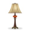 OK Lighting OK-4283T Gold Amber Table Lamp, 16" x 16"