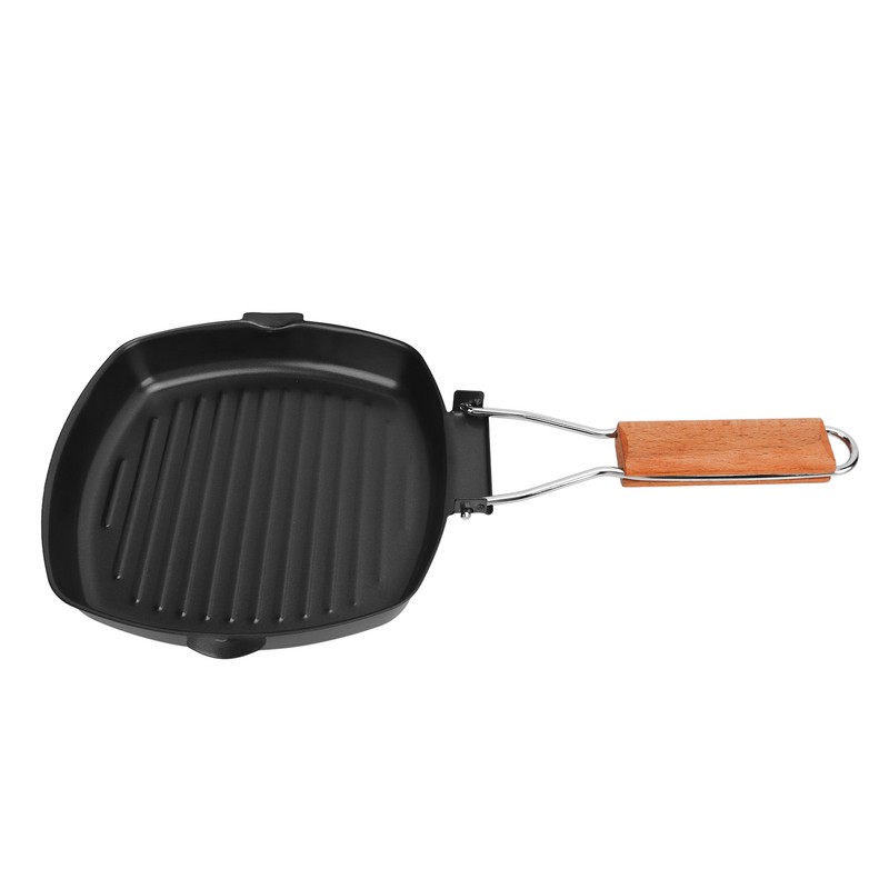 Frying Pan Folding Non Stick Portable Anti Scald Wooden Handle