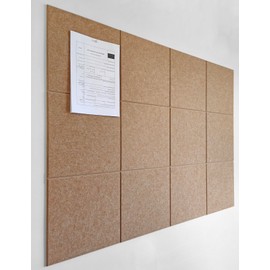 Large Cork Board Alternative - 47"x35" 12 Pack Felt Wall Tiles with Safe Removable Adhesive Tabs, Cork Wall Tiles Cork Board for Home Office Pin Board Tack Board 48 x 36 - Suntan
