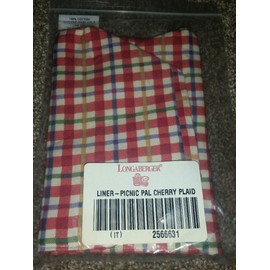 Longaberger Picnic Pal Storage Solutions Basket Liner Cherry Plaid Fabric - DI #2566631