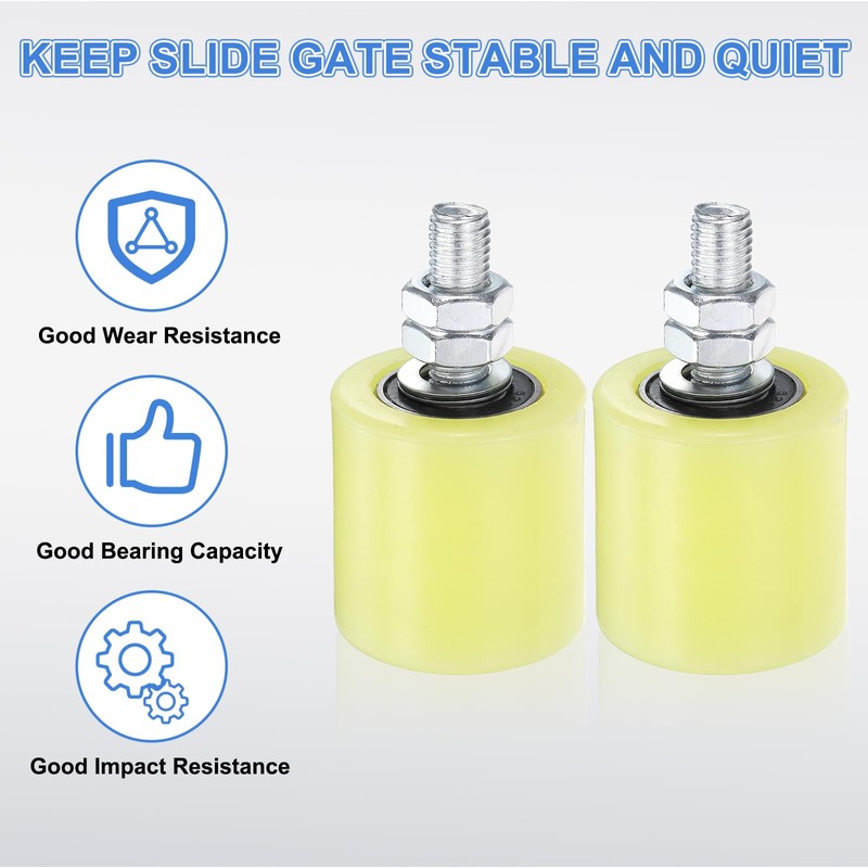 uxcell 4Pcs Slide Gate Guide Roller, 2" Nylon Rollers Gate