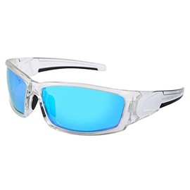 Polarized Sunglasses for Men - Premium Sport Sunglasses - HZ Series Aquabull (Crystal Clear, Ice Blue Mirror)