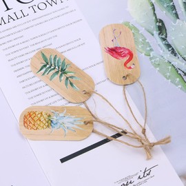 Tofficu 200pcs Tropical Themed Gift Tags Flamingo Cactus Pineapple Green Leaf Paper Labels for Weddings Birthdays Showers and Parties Favors and Crafting