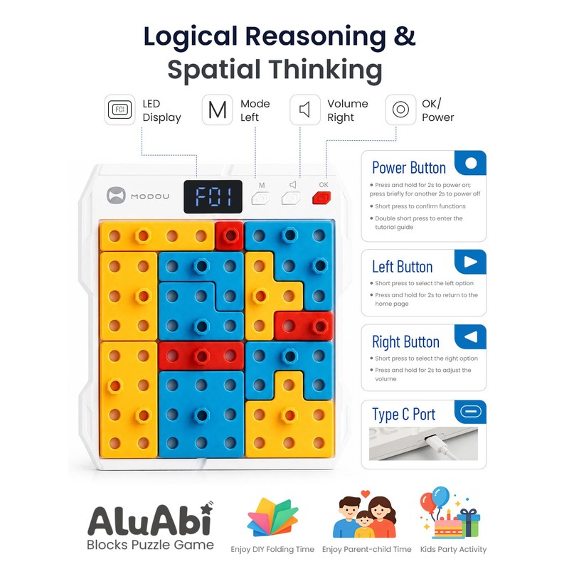 AluAbi Super Blocks STEM Puzzle Game with 1000+ Patterns &