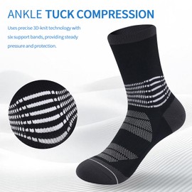 IRAMY Crew Compression Socks for Women Men with Ankle Arch Support Plantar Fasciitis Relief 3 Pairs