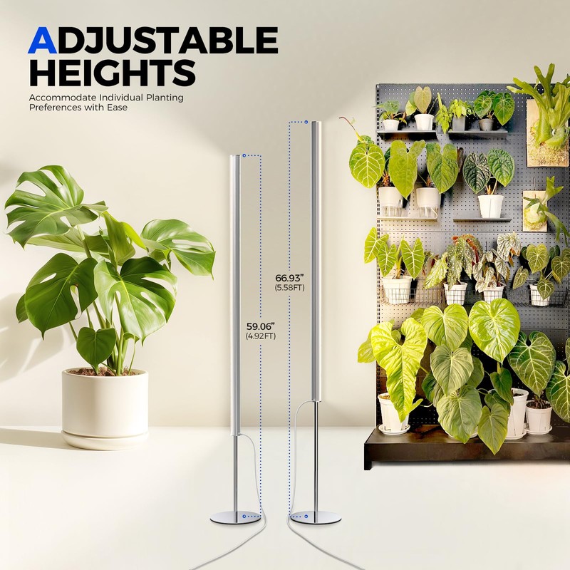 Barrina T1S Standing Grow Light for Indoor Plants with Timer,