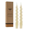 DEYBBY White Beeswax Spiral Candle, 7 inch 2 Pack Twisted