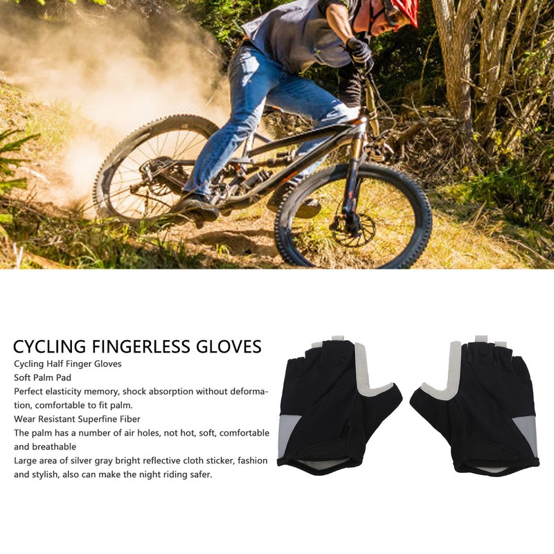 Men Cycling Half Finger Gloves Anti Slip Shock Absorption Bicycle