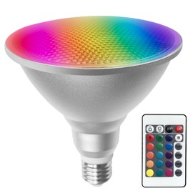 PAR38 LED Light Bulb for Christmas Valentine's Party Decoration,30W RGB+Warm White LED Flood Light,Dimmable Color Changing Bulbs with Remote, Waterproof Lighting for Garden Home Party Decor