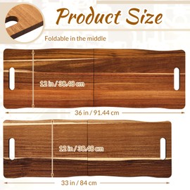 FoldTier Large Acacia Charcuterie Board with Handles 33 x 12 Inch Extra Large Wood Foldable Serving Tray Wood Rectangular Appetizers Cheese Food Meat Board for New Home Party Housewarming Gifts
